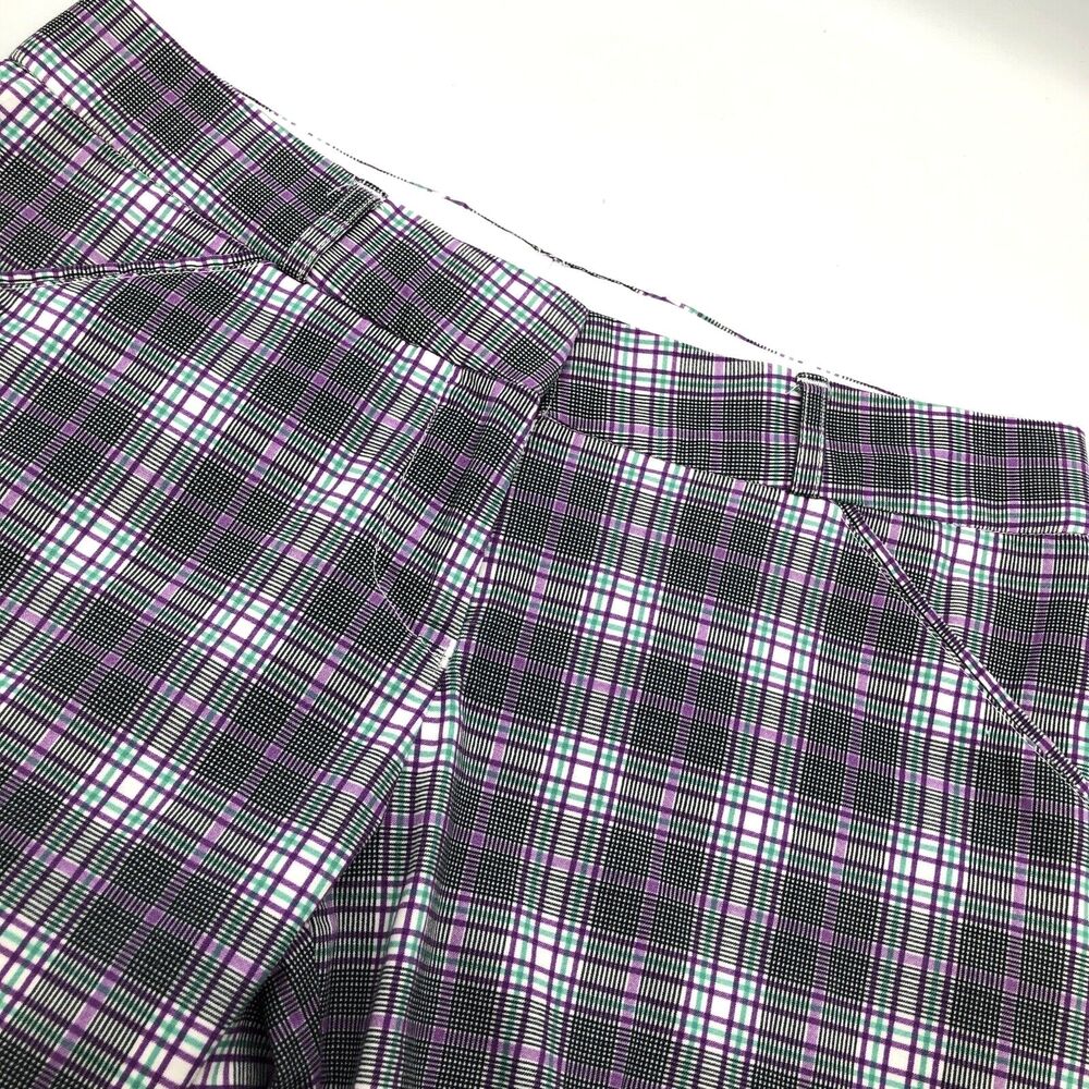 Peter Millar Flat Front Golf Shorts Multicolor Classic Plaid Size 0